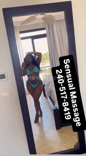 (240)517-8419 is Blackand offers nuru massages, asian massage, bodyrubs in Baltimore and available for incall on rubrankings Yes, This is MY REAL BODY AND HOW I LOOK!!!!!

Ig: @there_goes_janay


 I actually have a real massage table & oils... and You can come to Me at my professional suite. Any Extras can be discussed in person. No texting. Must call Me to book appointment! 


The benefits of massage include:
* Decreasing Pain 
* Reducing Anxiety and Stress 
* Improving Range of Motion
* Decreasing Carpal Tunnel Syndrome
* Reducing Muscle Soreness
* Boosting Immune System 
* Lessening Depression 
* Relieving Back Pain 
* Promoting Tissue Regeneration 
* Easing Withdrawal Symptoms 
* Relieving Migraines

Please be clean and showered BEFORE  arrival❗❗❗


If you're over 350lbs my table can't support you, Sorry

 $125 for half hour massage ($150 after 8pm) for sensual massage

$175 for an hour sensual massage with happy ending ($200 after 8pm)

$200 Deep Tissue Massage ($225 after 8pm)

$25 extra for mutual touching



FaceTime Calls:

10 minutes is $50
20 minutes is $75


Nuru Body to Body Massage 1 hour $400…. $300 for half hour 


My Companion fee is $100 an hour (no sex)

CASH ONLY 💰💰💰💰💰




Outcall is an automatic $300 and requires a $50 Deposit. Price or deposit is NOT negotiable! If you stop answering your phone 📱 at least I received gas ⛽️ money for driving to your location 🤷🏾‍♀️

I understand that there are a lot of scammers out here so if “I only have cash” then you can always come to me which doesn’t require a deposit ☺️

