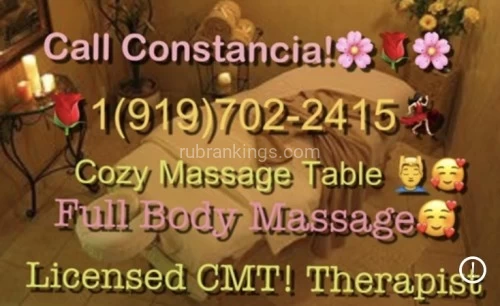 (919)702-2415 is Mixedand offers nuru massages, asian massage, bodyrubs in Raleigh and available for both on rubrankings Friday warm relaxing rub! Best kept secret! Lovely lady wearing bikini outfit!  Relaxing naughty massage! Professional classy lady with affectionate kind heart! ♥️ l truly care about clients personal needs and desires.  (( My regulars love that l am private and discrete )) “ No kiss or tell policy! “  The best kept secret for those business professionals that are married! 💋 Ring call to book soothing warm full body quality massage 💋 Catering to generous professional men over 35! Offering ln calls and Out Calls to up scale hotels! Call Constancia 1(919)702-2415 :-))  Full body soothing massage! Private discreet relaxation! Top trained CMT up scale quality provider - Beautiful lady with magical hands, deep tissue,  Swedish soft full body massage, Nuru body glide & VIP Packages available ln calls and Out Calls available!  Lovely  Constancia!  Privacy is very important to me! Classy lady, “ No kiss or tell “ Respectful gentleman who have a lot to lose don’t want there business exposed to the world! 🌎 Traveling business gentleman, golfers, generous professionals who appreciate a private lady with class! 💋 You don’t have to worry with me about explicit information wifey or girlfriend can read on the internet, I have a “ No Kiss or Tell Policy!  💋😘💋