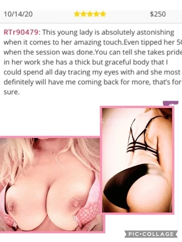 (817)668-9320 is Caucasianand offers nuru massages, asian massage, bodyrubs in Fort worth and available for incall on rubrankings Busty blonde with gifted hands & loves 2 let her body do the talking. Read my reviews from past adult sites. 5’2” curvy blonde w/ natural 32 DDD’s. 43yr old experienced body tech with body of a 30 yr old.Option #1 220$ vip experience FV/MT/B2B + toys & lingerie upon request. GFE for returning friends available.New to adult rubs & a bit shy? Option #2 140$ sensual massage & full release at the end. New friends cash only. Returning friends zelle, cash app & venmo available. Located in private suit with private parking. Incall only . No outcall. No one under 25. For my safety I am selective on the type of clientele I cater 2 so please be respectful and no explicit questions by phone. NO Hispanics. All questions can be discussed in person only 817-668-9320. independent provider Kim