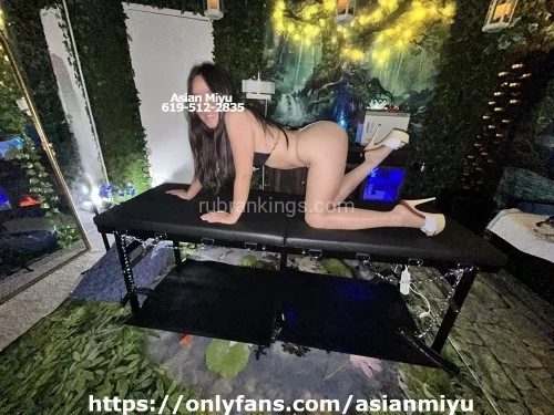 (619)512-2835 is asianand offers nuru massages, asian massage, bodyrubs in San diego and available for incall on rubrankings Hi, I’m Miyu ♡ If we’ve already met, please save my number—I'm not always active online. Feel free to reach out to me directly if you don't see my post. If you're new here, welcome! I'm so excited to meet you. To ensure a safe and enjoyable experience for both of us, I ask that all new guests complete my introductory screening form just once. I am selective with my time and only see respectful, well-mannered gentlemen. When reaching out, text me with the following:

Hi Miyu, my name is: _____  (what should I call the cutie I’m talking to?)
I'm interested in: _____ (service)  
Preferred date/time: _____  
Provider reference: I've seen ____, and her number is ____.
(If you don’t have references, alternate screening options are available)

✨ Offerings

I have three rooms designed for different experiences. Choose the service you desire so I can prepare accordingly. Each room is unique. Try them all—you might discover your new favorite... is Miyu! :D 🎊

🧖‍♀️ FBSM — Full Body Sensual Massage (Upstairs Spa Room)
Includes sensual touch, professional-grade massage, and hand relief.  60 min – 200

NEW: Miyu's massage table can now switch to Milking Table & Bondage. Please let me know your preferred setup before your appointment so I can prepare everything in advance
🥛 1 hour milking (choose MSOG or Edging)  — 300

🪢 Shibari (Japanese rope bondage) COMING SOON. I am new to this and learning, please be patient. 

🍦Bedroom Experience (CA King Bed)
A sensual, intimate session. If you’re feeling more adventurous, check out my bondage sessions below.
30 min – 200
45 min – 260
60 min – 300
90 min – 400
2 Hr — 600

⛓ Bondage on my 🛏 (All consensual and tailored to your comfort) Pegging /Toy Play Optional – View my photos to select your preferred toys
30 min  — 260 
60 min — 360

💦 Real Japanese Nuru:  45 min 400 or 60 min 500 (Ask for details)

Hope you’re ready for me 💋