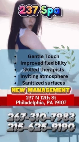 Philadelphia BodyRubs Offered By (267)310-7983 | Bodyrubs (267)310-7983 is asianand offers nuru massages, asian massage, bodyrubs in Philadelphia and available for both on rubrankings π Experience the Ultimate in Relaxation at 237 Spa π
ποΈ Location: 237 N 12th St, Philadelphia, PA 19107
π Phone: 267-310-7983 || 215-625-9190
Gentlemen, itβs time to treat yourself to a premium spa experience. At 237 Spa, our expert female massage therapists are here to help you unwind and recharge. Whether you're looking for a deep tissue massage to ease tension or a relaxing aromatherapy session, our skilled team has you covered.
πββοΈ Indulge in:
Soothing Swedish Massages πΏ
Intense Deep Tissue Treatments πͺ
Revitalizing Aromatherapy πΈ
Embrace the ultimate in relaxation and let our professionals take care of you. Book your escape today and discover why 237 Spa is Philadelphiaβs premier destination for relaxation.
β¨ Call us now to schedule your appointment! β¨
267-310-7983 || 215-625-9190
Experience relaxation redefined at 237 Spa β where your comfort is our priority.