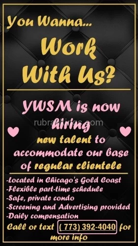 (773)392-4040 is 0and offers nuru massages, asian massage, bodyrubs in Chicago and available for incall on rubrankings  !! Attention all gorgeous, professional and fun ladies!! 
I need assistance with the volume of verified clientele I receive! Flexible hours 7 days a week with daily compensation.
Safe, discreet private condo. Incall location in downtown Chicago (free parking)


773-392-4040 for more details **please include your name and a picture of yourself** (experience not needed) 

youwannaseeme.is 

♡ please visit website! ♡

https://youwannaseeme.is/workwithus