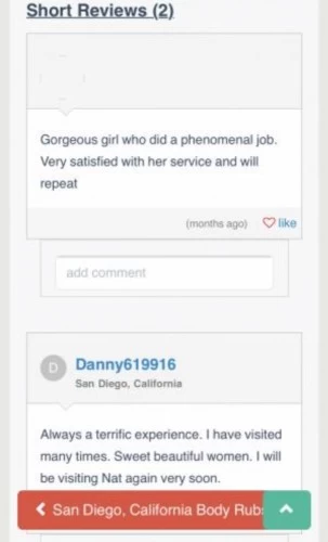 (619)354-2151 offers Bodyrubs in San Diego,California (619)354-2151 is ethnicity_asianandoffers nuru massages, asian massage, bodyrubs in San Diego and available for service_location_incallon rubrankings If you are looking for a nice, relaxing massage with an attractive masseuse, then I am your girl! Cozy room set with professional massage table (added memory foam for your comfort!), soothing massage music, clean sheets and towels, premium unscented, antibacterial/ antiviral massage cream... UV sterilized hot towels! 
Please be clean and professional. No upgrades. No upsells. No drama. 
For booking inquiries, please TEXT for rates and availability.  BY APPOINTMENT ONLY 
Absolutely no GFE/ no FS
Private suite in Mission Valley
For Your Peace of Mind: 
My already strict sanitation procedures will become even more strict. There will be 30-45 between each client to allow for thorough sanitation. I am working on a limited schedule allowing for lots of disinfecting***
- Nat