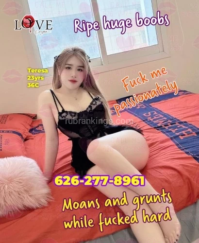 Los angeles BodyRubs Offered By (626)277-8961 | Bodyrubs (626)277-8961 is 0and offers nuru massages, asian massage, bodyrubs in Los angeles and available for incall on rubrankings Welcome to use the gun between your legs shoot our BBFS girls hard~
We patiently help you load the bullets with my mouth,hands and vaginal!
Every girl is elegant and radiant, with skin that glows and a heart that shines brighter. 
Each gal treats every guest with patience and attention, never offering anything less than her best.The girl's skin is like velvet, and her eyes sparkle with kindness. She never pretends to care. Her service is as beautiful as her smile.
Girls' Information
🌶Evelyn: 24yrs 36C 5'4
💥🟡Unique BBBJ: Offer you some wet and wild action! My agile, snake-like tongue will tease and twist inside your sheath, driving you to the brink of ecstasy!🍆
💥🟡Unique HJ: Use skilled hands to stroke and squeeze your "Dragon's Staff," until it's rock hard and ready for action. ♋
 
🌶Teresa:23yrs 36C 5'3
💥🟡Unique body lick: Relish the moment as she kisses you passionately, her hands roaming your body,from your back to your ass and toes.👅
💥🟡Unique shower together: After you finish, I'll gently clean your cock with my mouth!👅 
🌶Theodora:22yrs 34B 5'4
💥🟡Unique ASS SMACKING: Lift my fat ass up,clap my ass loudly,do the piston movement hardly.Make my Twist like a snake.👅
💥🟡Unique Nuru massage: Me lying on you, my soft boobs rubbing your hard chest, my tits tickling your nipples😜
🌶Lily: 26yrs 34D 5'4
💥🟡Uniquer HORNY VOICE: Moaning loudly as your massive cock slides deeper and deeper,feeling every inch stretch and fill me completely, driving me wild with pleasure.😘
💥🟡Unique Kissing: I'll kiss and suck your lips as if they're the sweetest dessert, making you crave more with each passionate lick and gentle nibble.🐕
💥🟡Unique GFE: A beauty with velvety soft skin and a stunning face will indulge and satisfy you, ensuring you're completely at ease and blissfully relaxed.💦
💥🟡More special service waiting for you❗❗❗
📞📞:626-277-8961