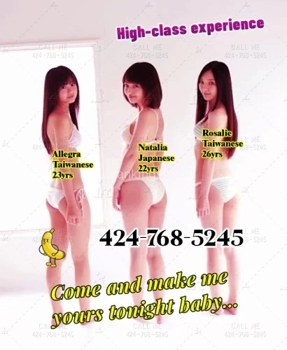 (424)768-5245 is 0and offers nuru massages, asian massage, bodyrubs in Chicago and available for incall on rubrankings 🔔🔔3 NEW LADIES🔔🔔🔔
🔔🔔🔔BBBJ,CG,RCG,DOGGY STYLE,MISH,FS🔔🔔🔔
🔔🔔🔔Ready to warm things up and take you on a adventure 😉. We are here to tease, please, and leave you wanting more...

🍓🍌Rosalie-Taiwanese-26yrs-34A-27-34🥰
🔴My tits are round and perky, just begging for your hands to squeeze and play. 

🍓🍌Allegra-Taiwanese-23yrs-34A-26-34🥰
🔴My waist is slim, highlighting every curve and making you want to grab hold. 

🍓🍌Natalia-Japanese-22yrs-36C-27-35🥰
🔴My ass is tight and firm, perfect for you to grip while I ride you hard.

🥰Come and let them scream from all the pleasure. 424-768-5245🥰