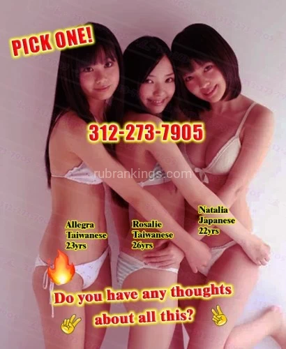 Chicago BodyRubs Offered By (312)273-7905 | Bodyrubs (312)273-7905 is asianand offers nuru massages, asian massage, bodyrubs in Chicago and available for incall on rubrankings 💕 Michelin Escort Grand Updating Now💕
💕 Mysterious and composed, it combines sophistication and charm with a pleasant touch of surprise.💕
💕 With head-to-toe sexy curves, you're bound to get addicted and want more.💕
💕 Everything you could ever want is here. 💕
 
⭐️⭐️⭐️Michelin Escort : 10 gals now!(China Town Juicy Plaza & North Chicago Nasty Plaza).We promise here,Michelin Escort provides non-rush service.All the skills of the gals are trained by high quality.No matter which gal you choose,all the same high quality services.Every moment you with the gal feels like a luxury.Perfection in appearance and personality.When you com inside the room,you will see curves in all the right places.Slim, stylish, and simply irresistible.
🍌China Town Juicy Plaza  (Special Features:BBFS,Mish,Breast Play,BBBJ) 
🦋:Ziva,Taiwanese,33yrs(36C-26-34)  🦋:Violet,Latina,26yrs(34D-26-36)
🦋:Hayden,Taiwanese,36yrs(34B-26-34) 🦋:Casey,Taiwanese,34yrs(36E-28-37)
🦋:Ashley,Taiwanese,25yrs(36B-26-35)
🔴🔴Her tongue teases with skillful accuracy, expertly tracing every sensitive inch, from the tip to the base, making you crave more with every lick. Her mouth, dripping with warm, sweet nectar, wraps around your shaft, making it pulse and swell, ready to burst with ecstasy.
🍌North Chicago Nasty Plaza   (Special Features:FS,Cowgirl,COB)
🦋:Annora,Colombian,22yrs(36B-26-34) 🦋:Brynlee,Korean,26yrs(36D-28-37)
🦋:Willow,Spanish,24yrs(36C-27-34)   🦋:Juliet,Vietnamese,25yrs(36D-26-36)
🦋:Evadne,Taiwanese,37yrs(36D-27-35) 
🔴🔴Slide up and indulge in the silky softness of her pussy. Feel the hot, slippery wetness coat your tongue, her nectar dripping down your chin as you feast on her, groaning with every eager lick.
Call now:312-273-7905
