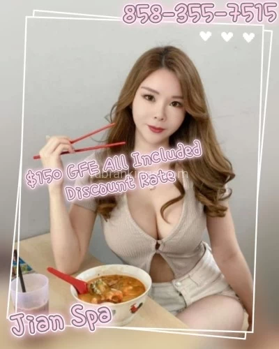 (858)355-7515 is asianand offers nuru massages, asian massage, bodyrubs in San diego and available for incall on rubrankings We are located in Hillcrest and have a very private location




Jian Spa 

3852 Third Ave San Diego CA 92103




We are open 9:00 am to 11:30 pm




Call us now 858-355-7515




$150 Discount Rate includes (Massage, Cfs, Bbbj, 69, Nuru and House fee)


