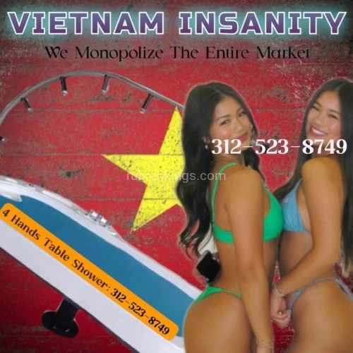 (312)523-8749 is asianand offers nuru massages, asian massage, bodyrubs in Chicago and available for incall on rubrankings "Sex is healthy, not devitalizing, as in the traditional Asian assertion, so long as it is 'taken' as if it were a drug, and not 'consumed' as if it were an ordinary food". This is the philosophy of Us As A Super Massage Club! Our mission is to train and practice with you for the healthiest “Organic + Orgasm” Connection! 

We source “Mysterious Legendary That Nuru Sensual Massage Team” & “Primitive Wild Vietnamese Erotic Tantra Massage Crew” for getting you the MOST PROFESSIONAL ASIAN PROFILE!


Let’s Show Off How Our Team Will Boost “Men’s Function” In Orgasm Way:

•	Vietnamese Jacuzzi ( Mandarin Duck Bath ) 
She Bath & Rub You In Warm Tub! 

•	Thai Prostate Sauna Room 
She Massage Your Prostate In Sauna Room!

•	Vietnamese-Style Standing Bathing Room 
She Wash You From Head To Toes!

•	Thai Soapy & Milky Mattress 
She Applies Soapy Foam To Slide Rub On You!

•	Vietnamese Water Falls Table Shower 
You & Her Lie Together In Water Bed And Let Water Falls Shower You Guys! Hold Her Tightly! 

•	Thai Big Massage Leather Cushion Bed 
This Is The Nest Where You Will Enjoy The Spectacular Heaven Tour With Your Therapist!

•	Vietnamese Tatami Mattress 
Your Crazy Elevated Massage Service Starts Here!

•	Thai King Size Imperial Bed 
The Best Playground For “Four Hands” Massage!


We Monopoly The Entire “Thai Masseuses Market” & “Vietnamese Masseuses Market”, Which Means In Chicago, We’re The Only One Place Can Deliver REAL AUTHENTIC Thai & Vietnamese Masseuses!


Take the privilege on Vietnamese & Thai talents from us at 312-523-8749 any time between 10:00am and 2:00am Every-Day Available!  


