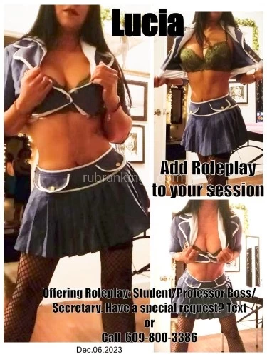 (609)800-3386 is otherand offers nuru massages, asian massage, bodyrubs in New york and available for both on rubrankings Hello Gentlemen, Couples and females

I am Lucia, 28-year-old Colombian and Japanese Goddess. Playful, fun, sexy and alluring. I am versatile and have many talents.
I love all facets of your pleasure.

Today *Saturday Feb 17th is my last day in NYC

Offering incall (Midtown East) clean private, convenient and discreet studio...Or outcall to your location..
From a romantic GFE bodyrub/Nuru session sure to please... or exploring roleplay fantasies.

Incall appointments are hh/45 min and an hour, longer appointments available. Outcall is minimum one hour.

Add ons to your appointment include:
*Nuru...Always Genuine Nuru Gel on a Nuru Mattress
*Shower with
*Prostate
*Pegging
*Roleplay
*Tie and tease
*GFE bodyrub

Same day appointments available.  All new clients are screened for safety. text or call to book.